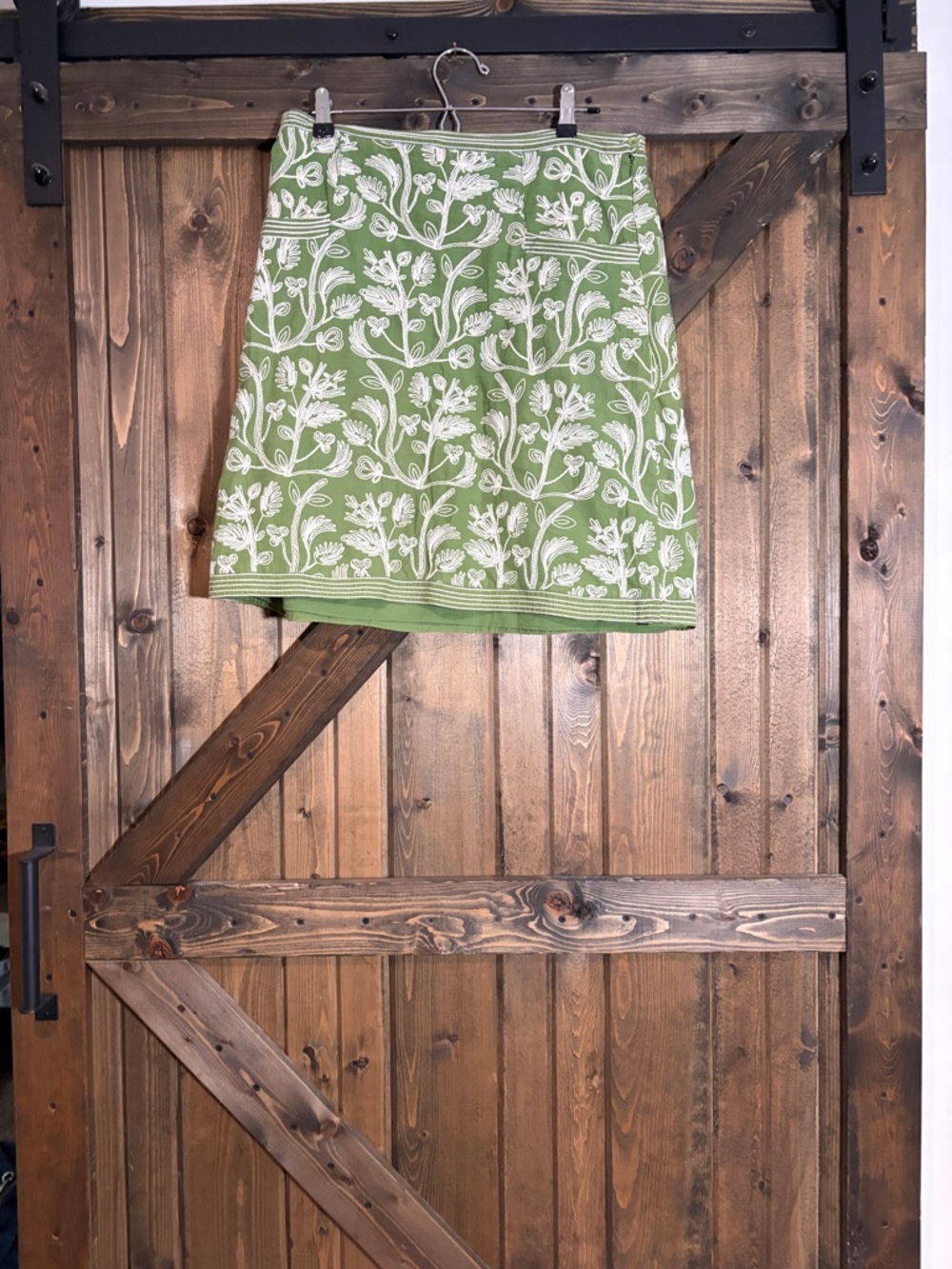 Studio Green Mini Skirt with White Floral Print
